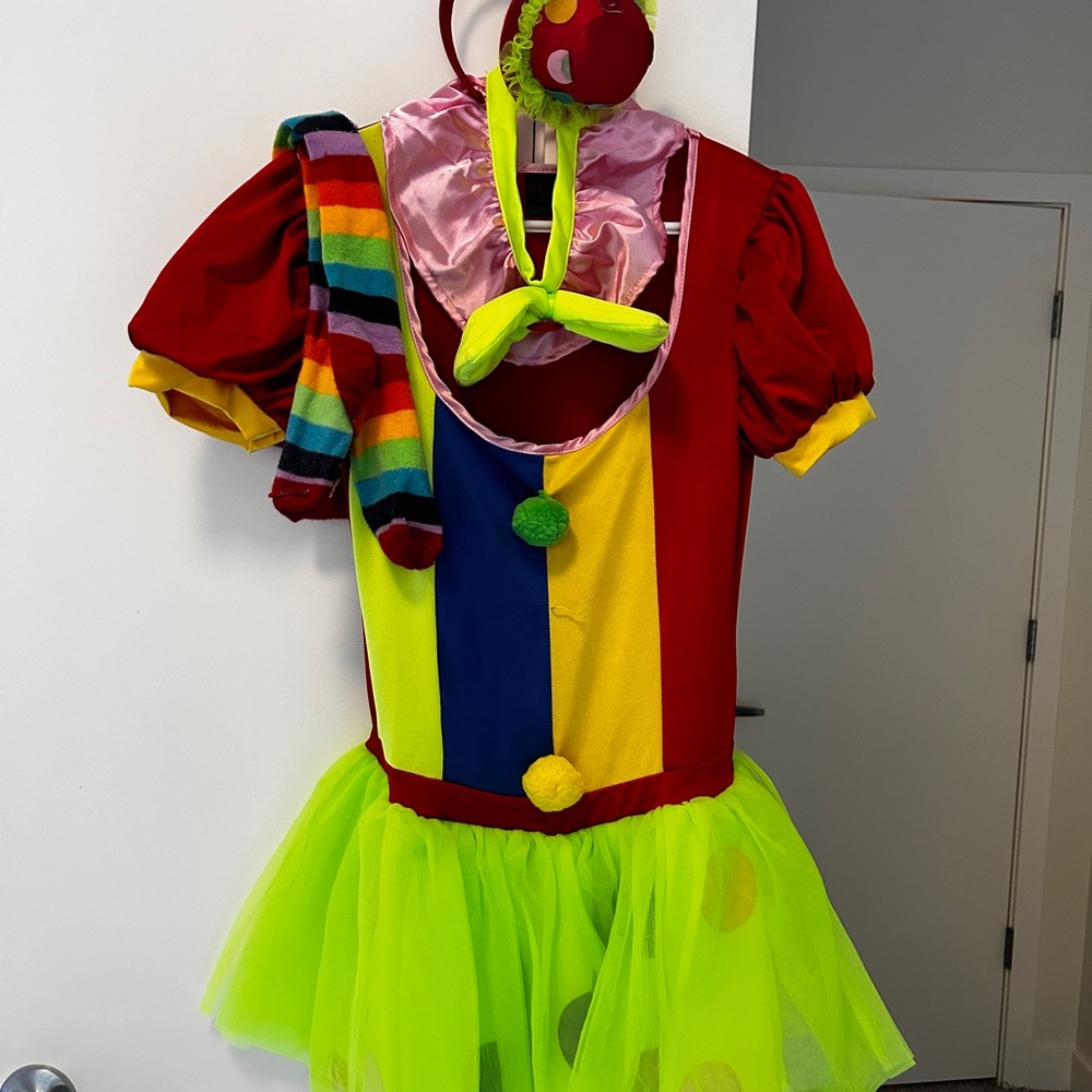 Vibrant Red and Blue Theater Ensemble with Neon Tutu